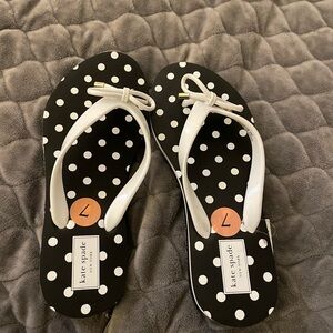 Kate Spade Black and White Polka Dot Sandals